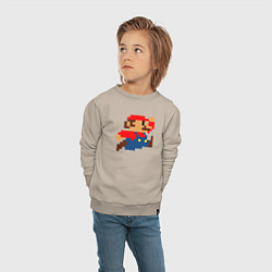 Свитшот хлопковый детский Mario 8 bit, цвет: миндальный — фото 2
