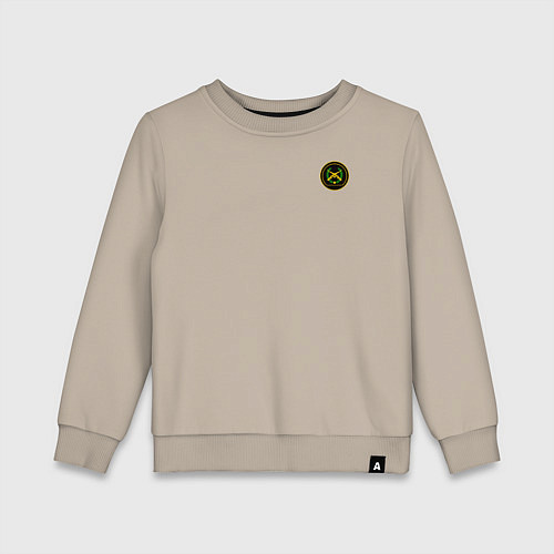 Детский свитшот Мотострелковые войска: шеврон без текста / Миндальный – фото 1