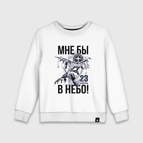 Детский свитшот 23 февраля ВВС России / Белый – фото 1
