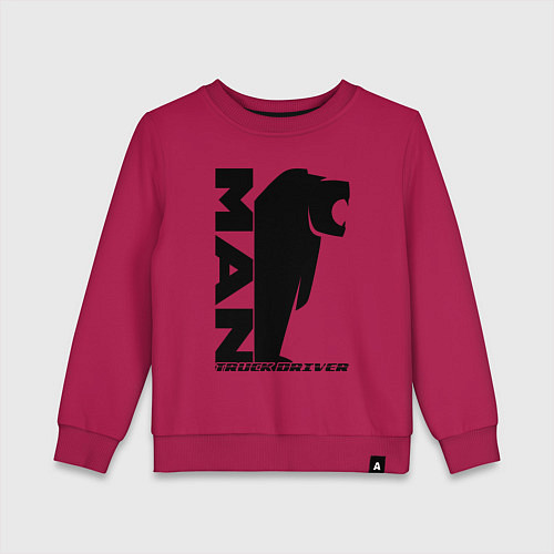 Детский свитшот MAN дальнобойщик чёрный логотип / Маджента – фото 1