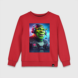 Свитшот хлопковый детский Cool Shrek - cyberpunk, цвет: красный