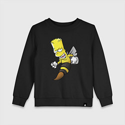 Свитшот хлопковый детский Барт Симпсон шершень - перевоплощение, цвет: черный