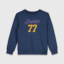 Свитшот хлопковый детский Number 77 Doncic, цвет: тёмно-синий