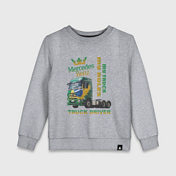 Свитшот хлопковый детский Mercedes-Benz мой грузовик мои правила, цвет: меланж