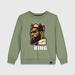 Свитшот хлопковый детский Король Леброн Джеймс, цвет: авокадо