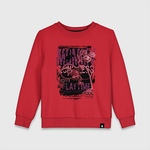 Детский свитшот Мамочка длинные ноги из Poppy Playtime / Красный – фото 1