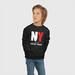 Свитшот хлопковый детский The city of New York, цвет: черный — фото 2
