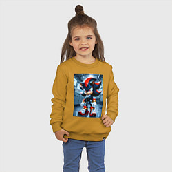 Свитшот хлопковый детский Ежик Шедоу в коридоре, цвет: горчичный — фото 2