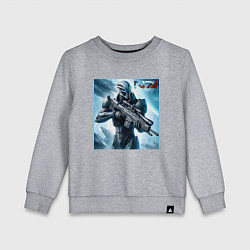 Свитшот хлопковый детский Mass Effect - N7 ai art, цвет: меланж