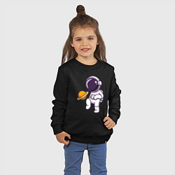 Свитшот хлопковый детский Saturn football, цвет: черный — фото 2