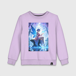 Детский свитшот Прекрасная фея посреди лесного пруда