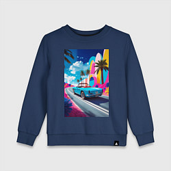 Детский свитшот Кабриолет едет по тропическому острову