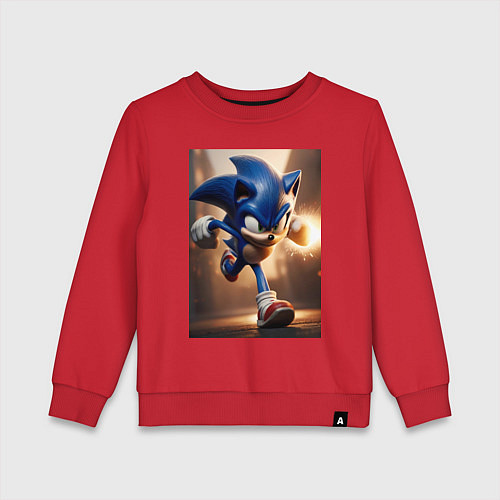 Детский свитшот Бегущий Соник / Красный – фото 1