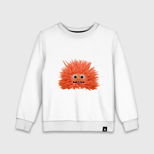 Детский свитшот Fluffy monster orange / Белый – фото 1