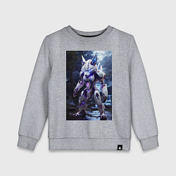 Детский свитшот Киборг лиса с неоновой подсветкой