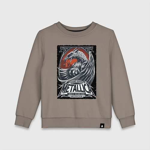 Детский свитшот Metallica - Michigan playbill Grand rapids / Утренний латте – фото 1