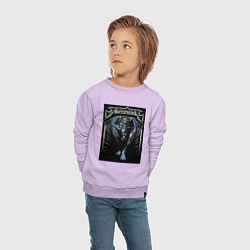 Свитшот хлопковый детский Metallica thrash metal style - wolf, цвет: лаванда — фото 2