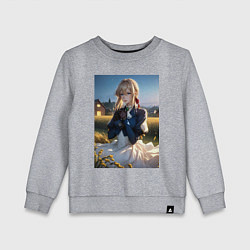 Детский свитшот Вайолет Эвергарден на лугу