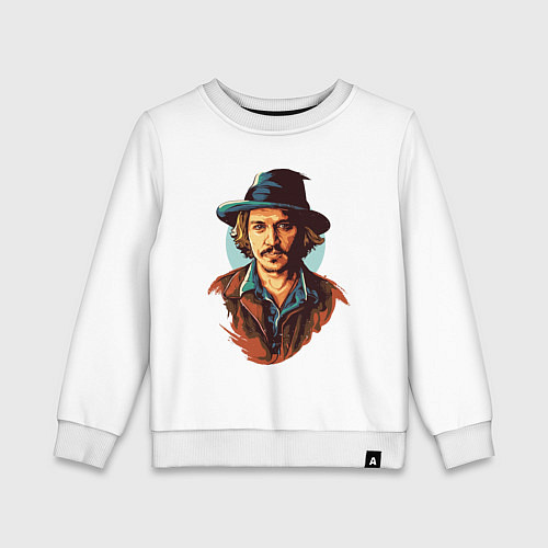 Детский свитшот Джонни Депп / Белый – фото 1