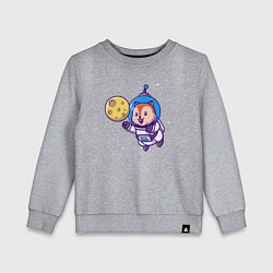 Свитшот хлопковый детский Белочка в космосе, цвет: меланж
