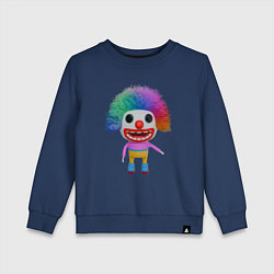 Свитшот хлопковый детский Cartoon clown colorful, цвет: тёмно-синий