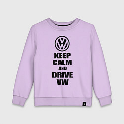 Свитшот хлопковый детский Keep Calm & Drive VW, цвет: лаванда