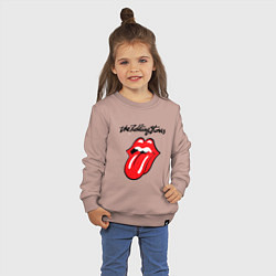 Свитшот хлопковый детский Rolling Stones - logo, цвет: пыльно-розовый — фото 2