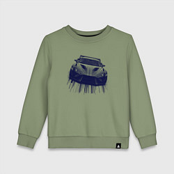 Свитшот хлопковый детский Спорткар в синих тонах, цвет: авокадо