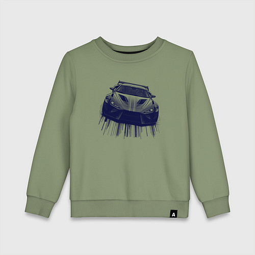 Детский свитшот Спорткар в синих тонах / Авокадо – фото 1
