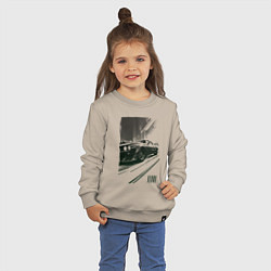 Свитшот хлопковый детский Гоночный спорткар, цвет: миндальный — фото 2