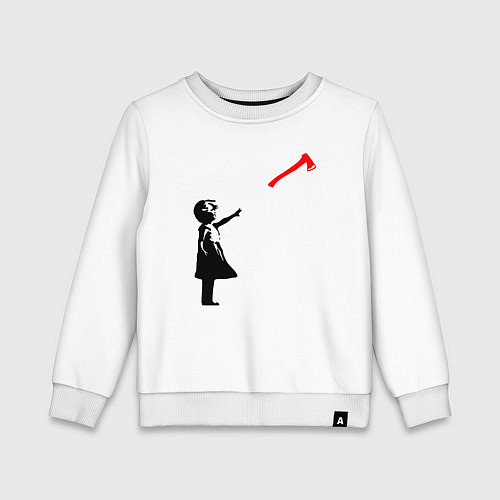 Детский свитшот Девочка и топор / Белый – фото 1