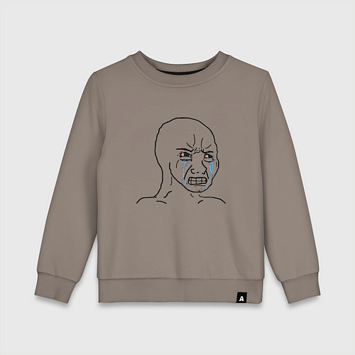 Детский свитшот Плачущий мем / Утренний латте – фото 1