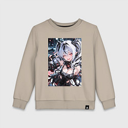 Свитшот хлопковый детский Jetavie Punishing Gray Raven, цвет: миндальный