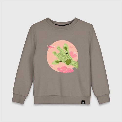 Детский свитшот Жирафик и розовые облака / Утренний латте – фото 1