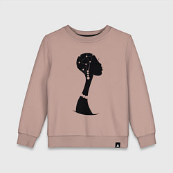 Свитшот хлопковый детский Woman Africa, цвет: пыльно-розовый