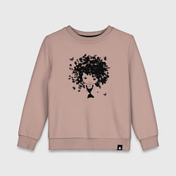 Свитшот хлопковый детский Милая весенняя девчонка, цвет: пыльно-розовый
