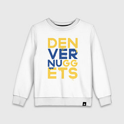 Свитшот хлопковый детский Denver Nuggets NBA, цвет: белый