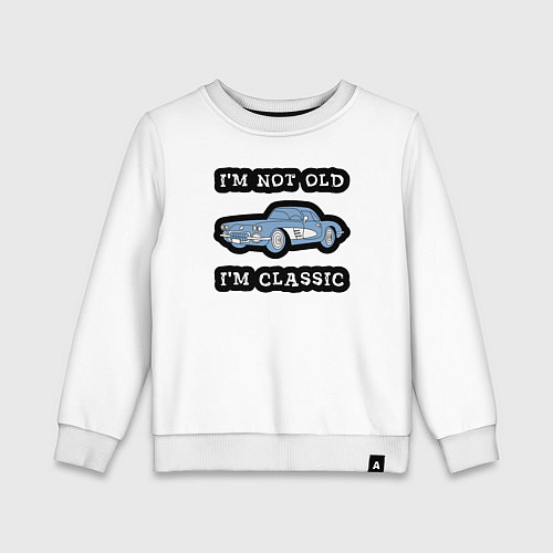 Детский свитшот Я не старый, я классический / Белый – фото 1