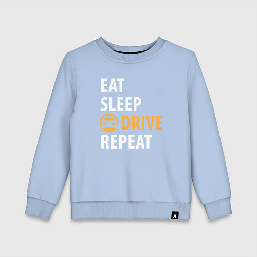 Детский свитшот Eat sleep drive / Мягкое небо – фото 1