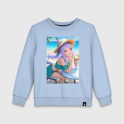 Детский свитшот Девушка-пони кушает мороженое