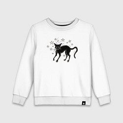 Свитшот хлопковый детский Кот не в себе, цвет: белый