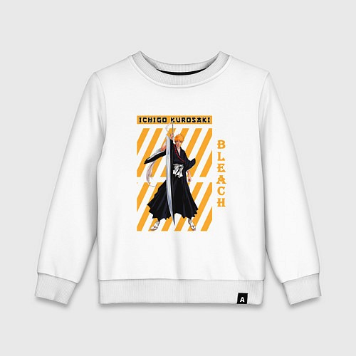 Детский свитшот Блич Kurosaki Ichigo меч / Белый – фото 1