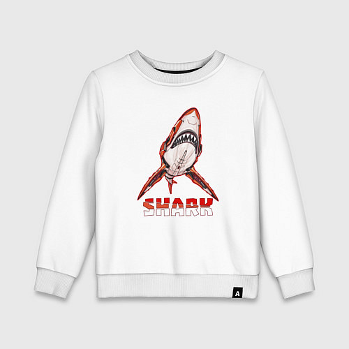 Детский свитшот Акула киборг / Белый – фото 1