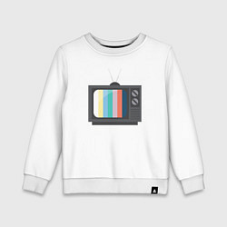 Свитшот хлопковый детский Old television, цвет: белый