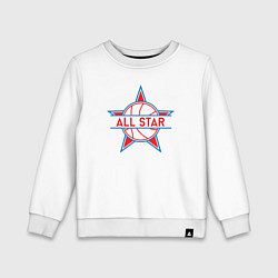 Свитшот хлопковый детский All-star basketball, цвет: белый