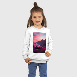 Свитшот хлопковый детский Суперкар едет к океану, цвет: белый — фото 2