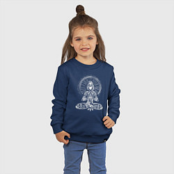 Свитшот хлопковый детский Girl namaste, цвет: тёмно-синий — фото 2
