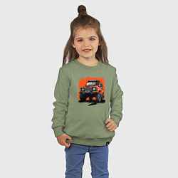 Свитшот хлопковый детский Jeep road, цвет: авокадо — фото 2