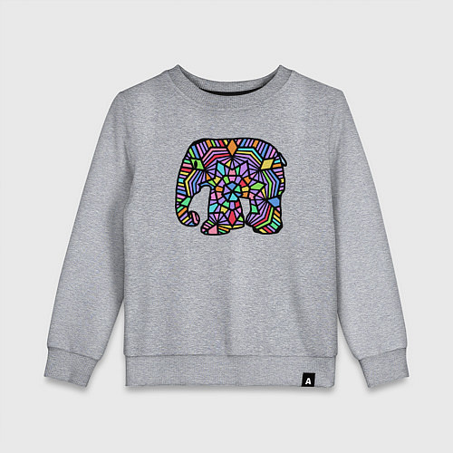 Детский свитшот Цветной слоник / Меланж – фото 1