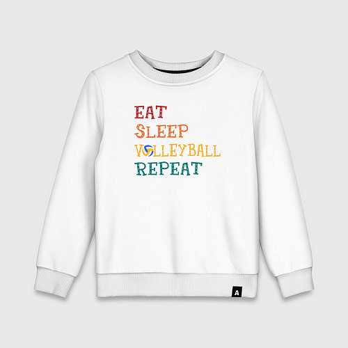 Детский свитшот Eat sleep volley / Белый – фото 1